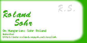 roland sohr business card